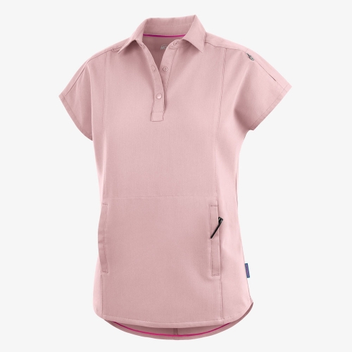 Women 4 Pocket Polo Collared Scrub Top